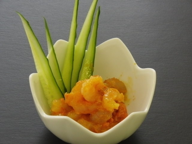 甘えびのうに和え(小鉢盛）